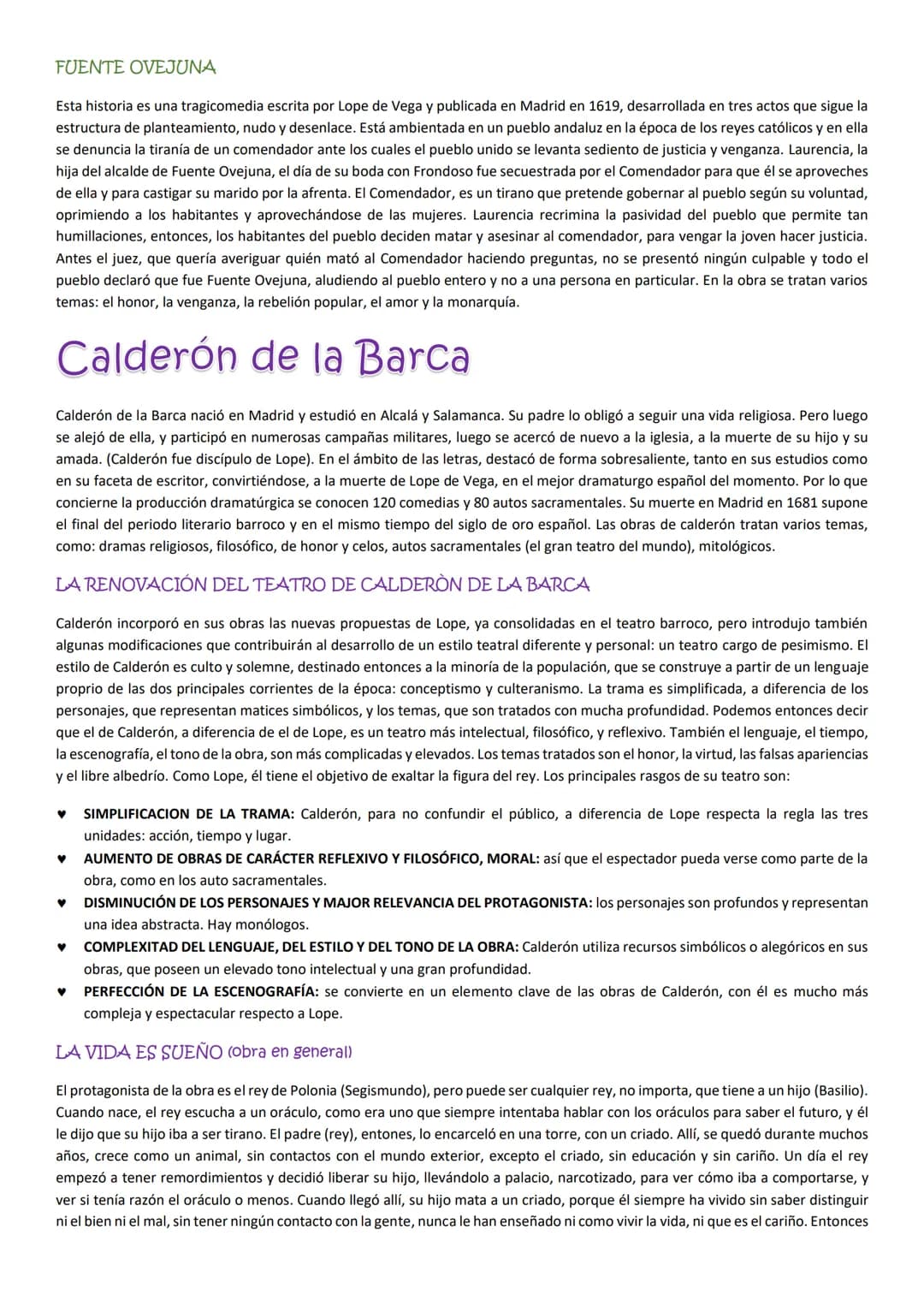 El Teatro
(o comedia nueva/nacional, teatro de Lope de Vega)
CARACTERISTICAS
En el siglo XVII se desarrolla en España un tipo de teatro cono