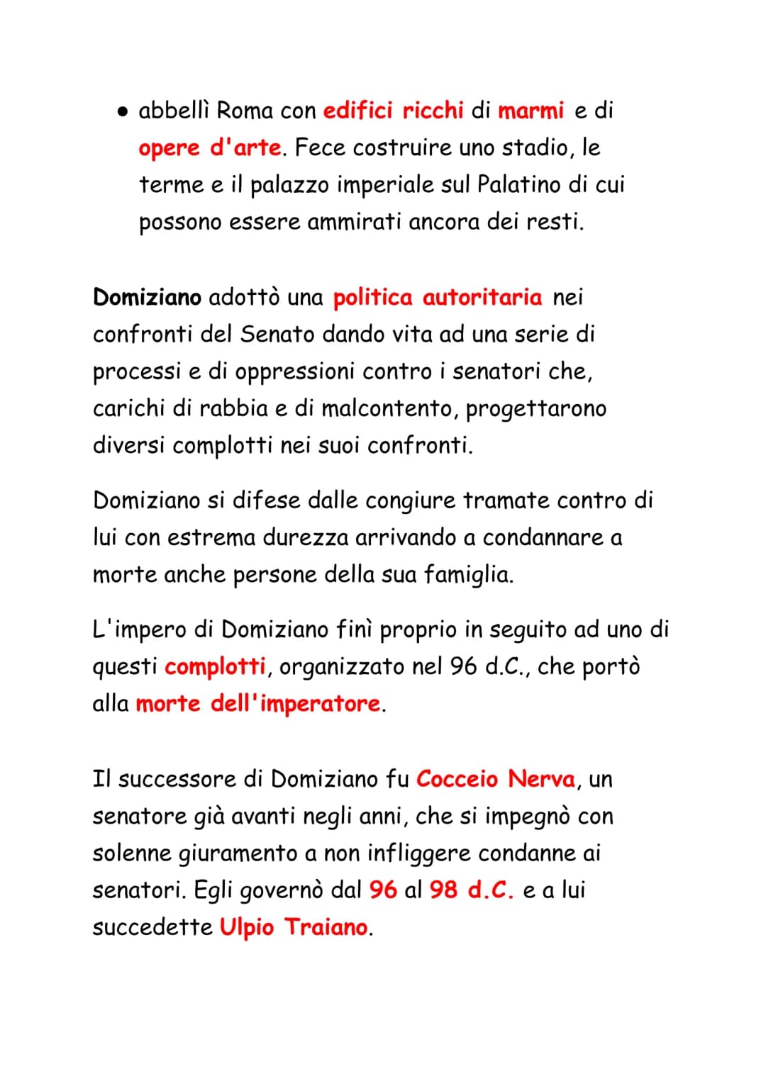 La Dinastia Flavia
Nerone non aveva figli, quindi alla sua morte venne a
mancare un legittimo successore.
La mancanza di un successore portò