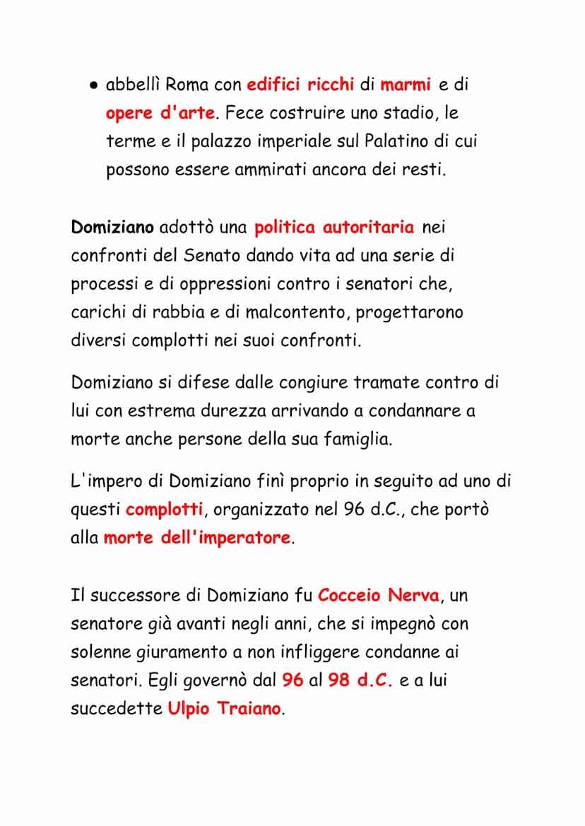 La Dinastia Flavia
Nerone non aveva figli, quindi alla sua morte venne a
mancare un legittimo successore.
La mancanza di un successore portò