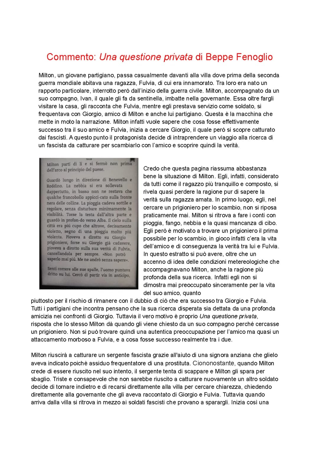 Commento Una questione privata