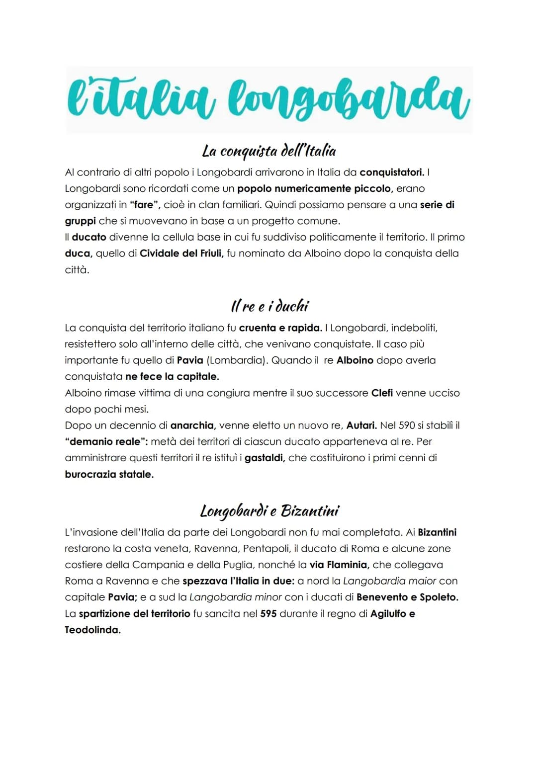 L'ultima invasione
germanica
Le origini dei Longobardi
I Longobardi furono l'ultimo popolo di stirpe germanica a invadere l'Italia. Erano
or