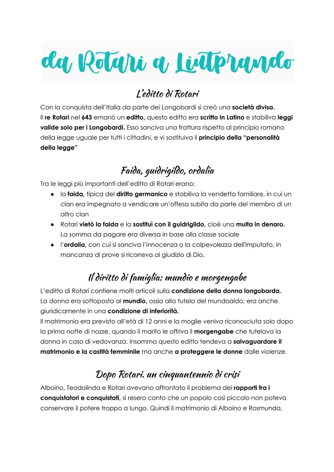 L'ultima invasione
germanica
Le origini dei Longobardi
I Longobardi furono l'ultimo popolo di stirpe germanica a invadere l'Italia. Erano
or