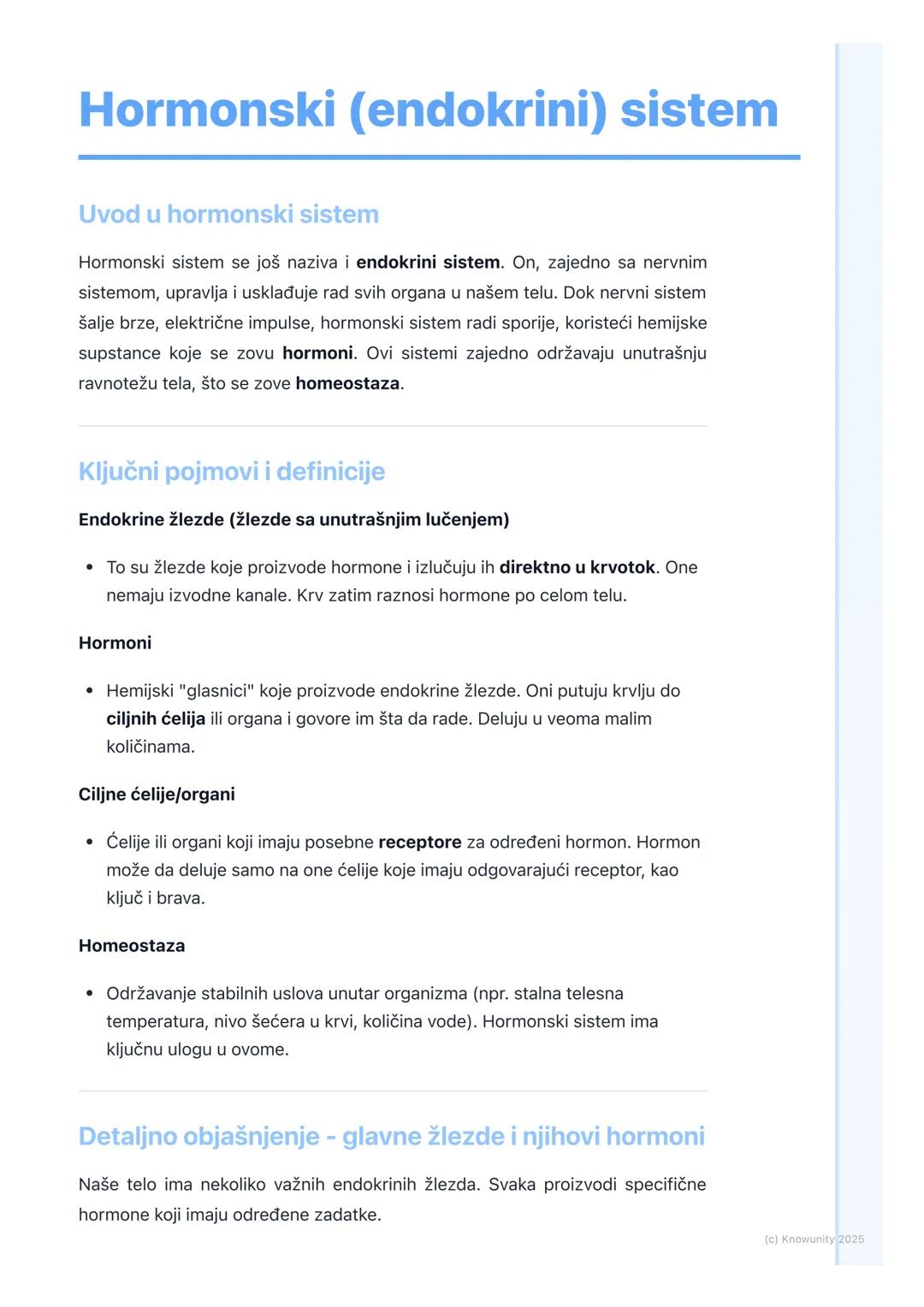 # Hormonski (endokrini) sistem

Uvod u hormonski sistem

Hormonski sistem se još naziva i endokrini sistem. On, zajedno sa nervnim
sistemom,