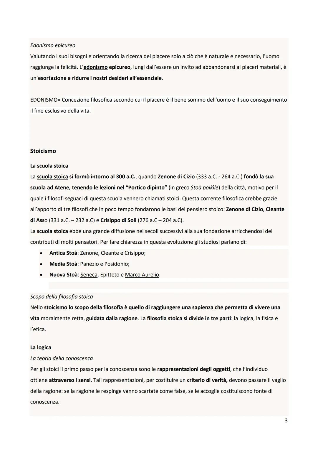 10_Epicureismo e Stoicismo
Epicureismo
Epicuro nacque a Samo nel 341 a.C. Cominciò ad occuparsi di filosofia fin da giovanissimo, a 14 anni,