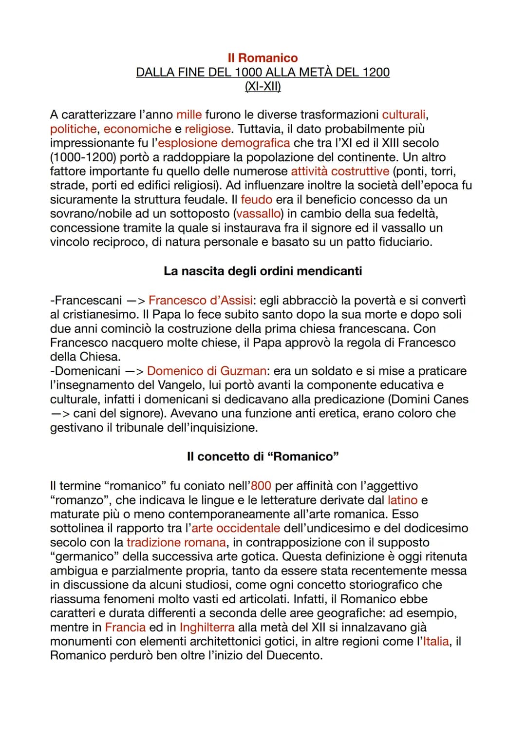 Il Romanico
DALLA FINE DEL 1000 ALLA METÀ DEL 1200
(XI-XII)
A caratterizzare l'anno mille furono le diverse trasformazioni culturali,
politi