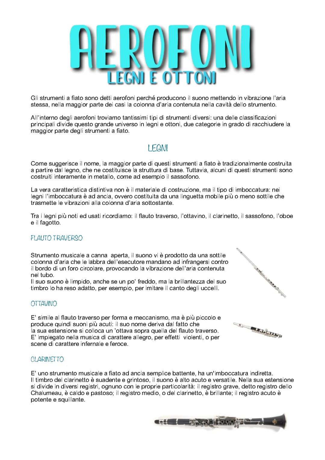 Scopri Gli Strumenti a Fiato: Legni, Ottoni e Sassofoni!