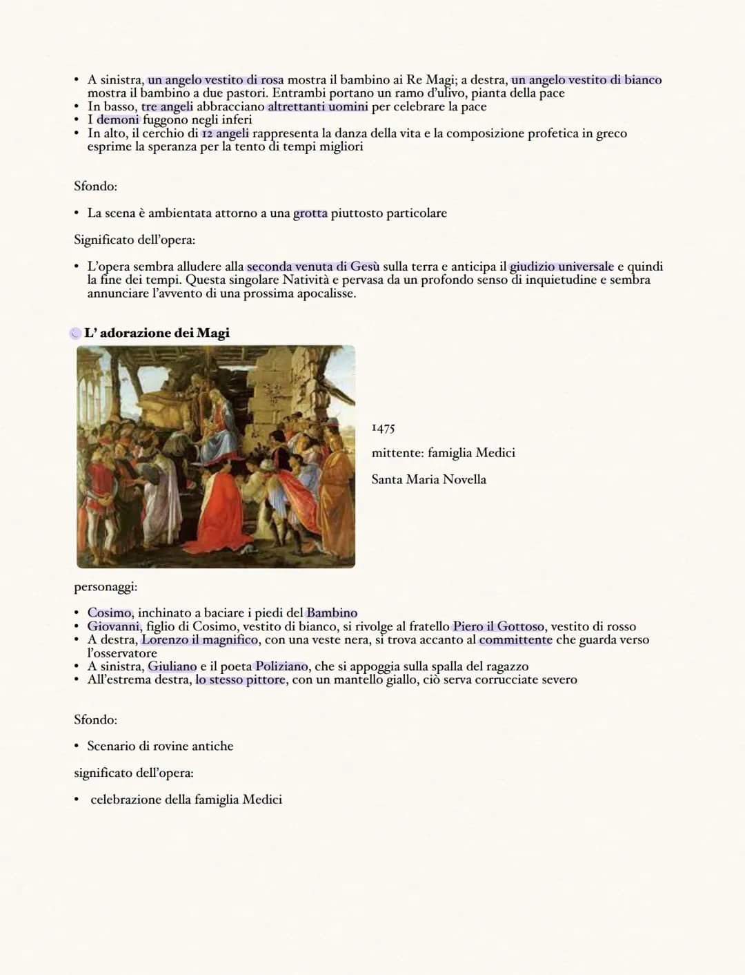 Biografia
Sandro Botticelli
Nasce nel 1445 a Firenze. Era figlio di un conciatori di pelli e fratello di un
abile orafo, a quest'ultimo deve