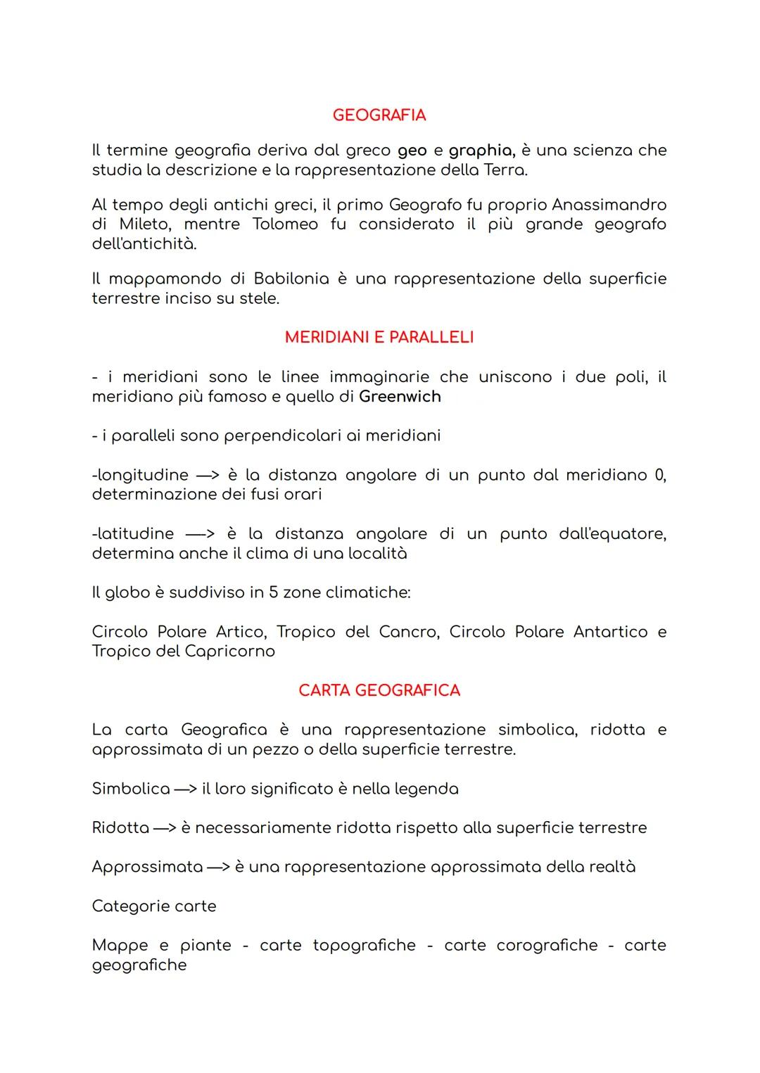 GEOGRAFIA
Il termine geografia deriva dal greco geo e graphia, è una scienza che
studia la descrizione e la rappresentazione della Terra.
Al