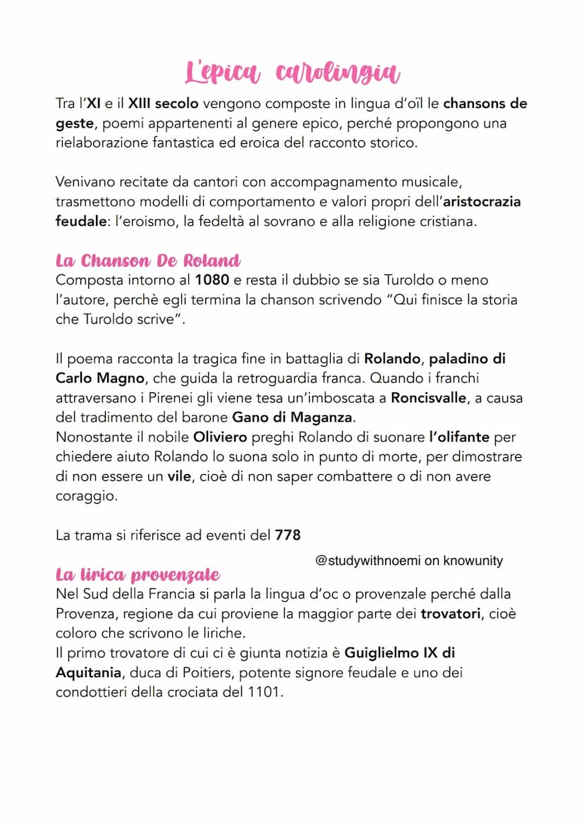 Il Medioevo
@studywithnoemi
on knowunity
Cosa si intende per Medioevo
Il nome Medioevo si deve agli Umanisti della prima metà del
Quattrocen