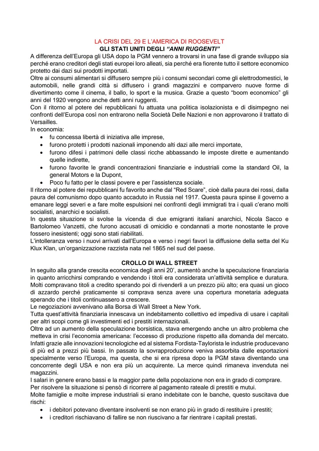 
<h2 id="glistatiunitideglianniruggenti">Gli Stati Uniti degli "anni ruggenti"</h2>
<p>A differenza dell'Europa, gli USA dopo la PGM vennero