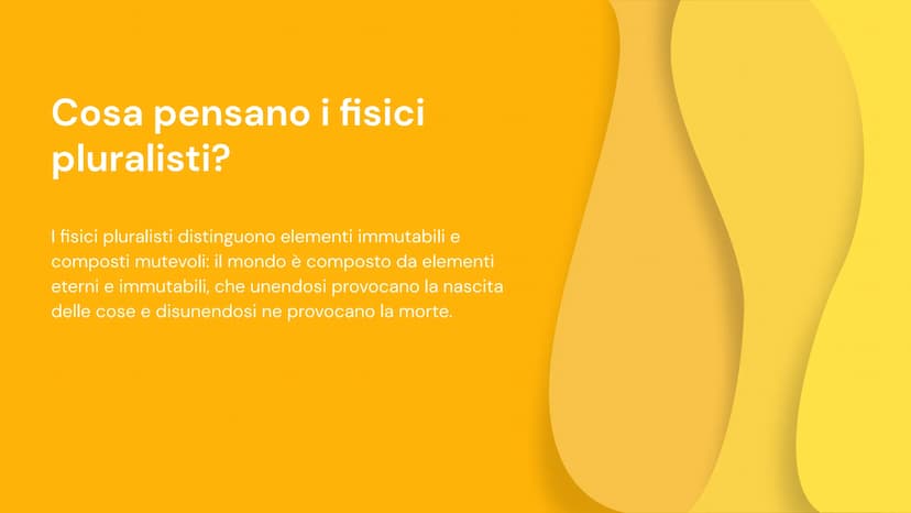 Empedocle e
Anassagora: i
fisici pluralisti
Presentazione a cura di Raponi Maria Alice indice
I fisici pluralisti
Empedocle
Anassagora 01
I 