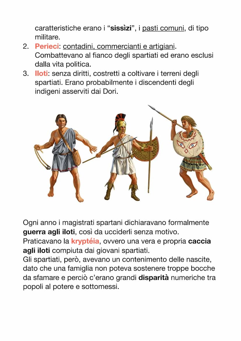SPARTA
Sparta aveva un'aristocrazia militare: nella politica
contavano i soldati. Fu sempre con un attaccamento
conservatorio: non aperto ad