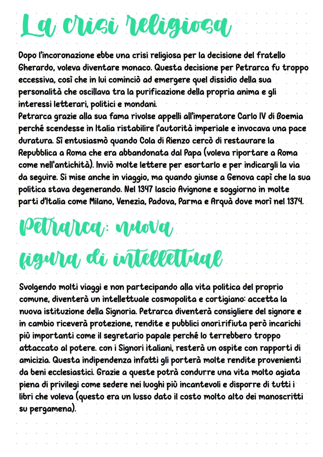 Francesco Petrarca
Come Dante e Boccaccio, francesco Petrarca sarà uno dei massimi esponenti
della letteratura italiana. Viene considerato u