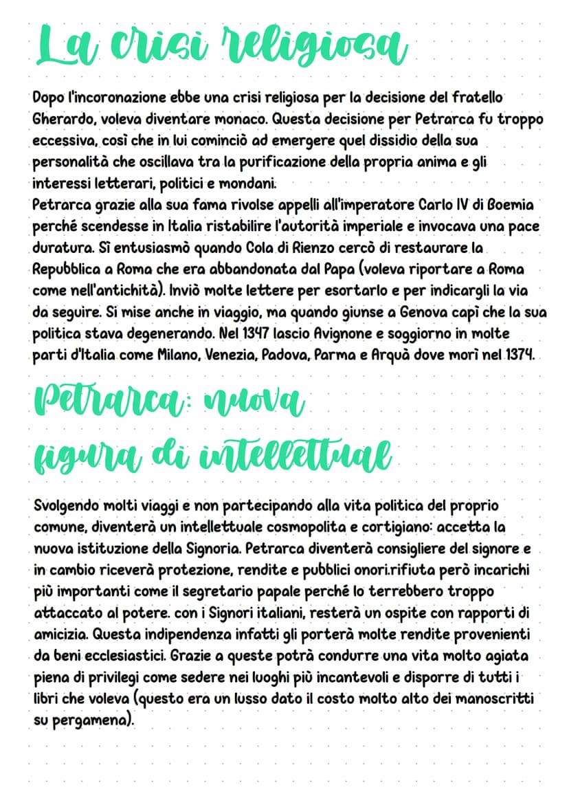 Francesco Petrarca
Come Dante e Boccaccio, francesco Petrarca sarà uno dei massimi esponenti
della letteratura italiana. Viene considerato u