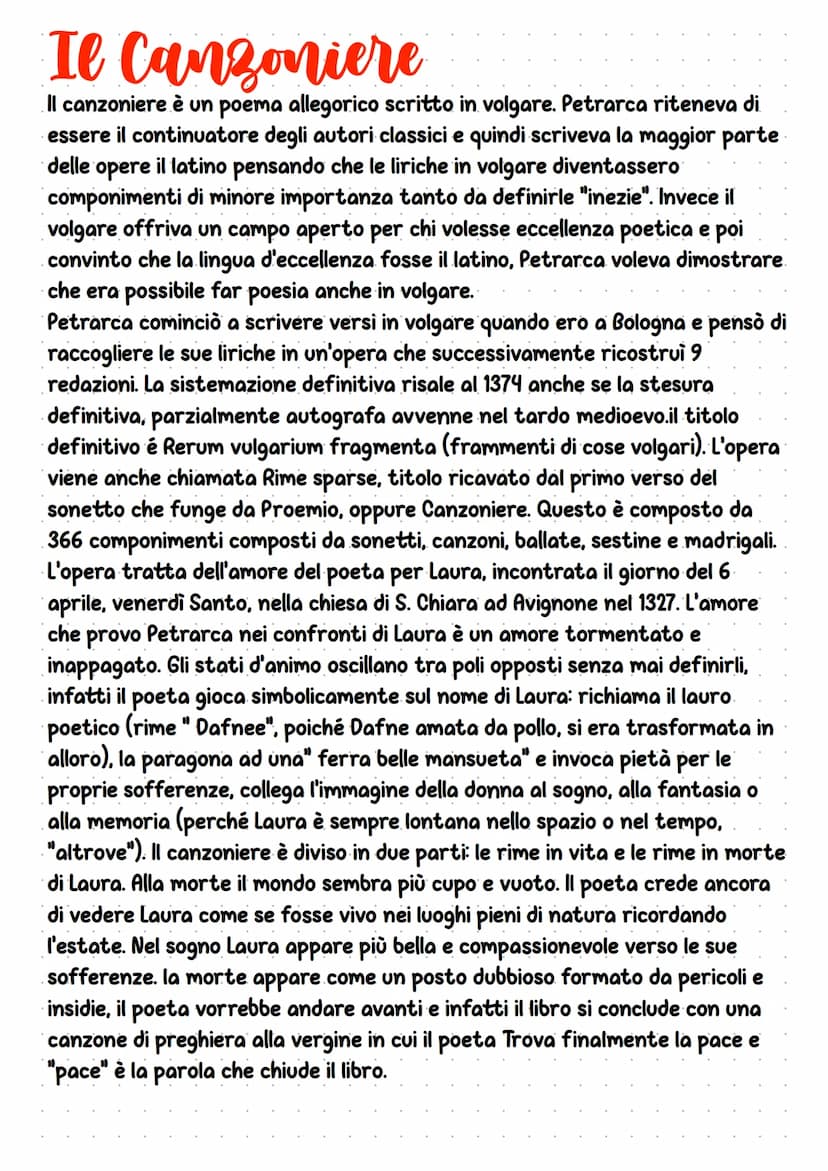 Francesco Petrarca
Come Dante e Boccaccio, francesco Petrarca sarà uno dei massimi esponenti
della letteratura italiana. Viene considerato u