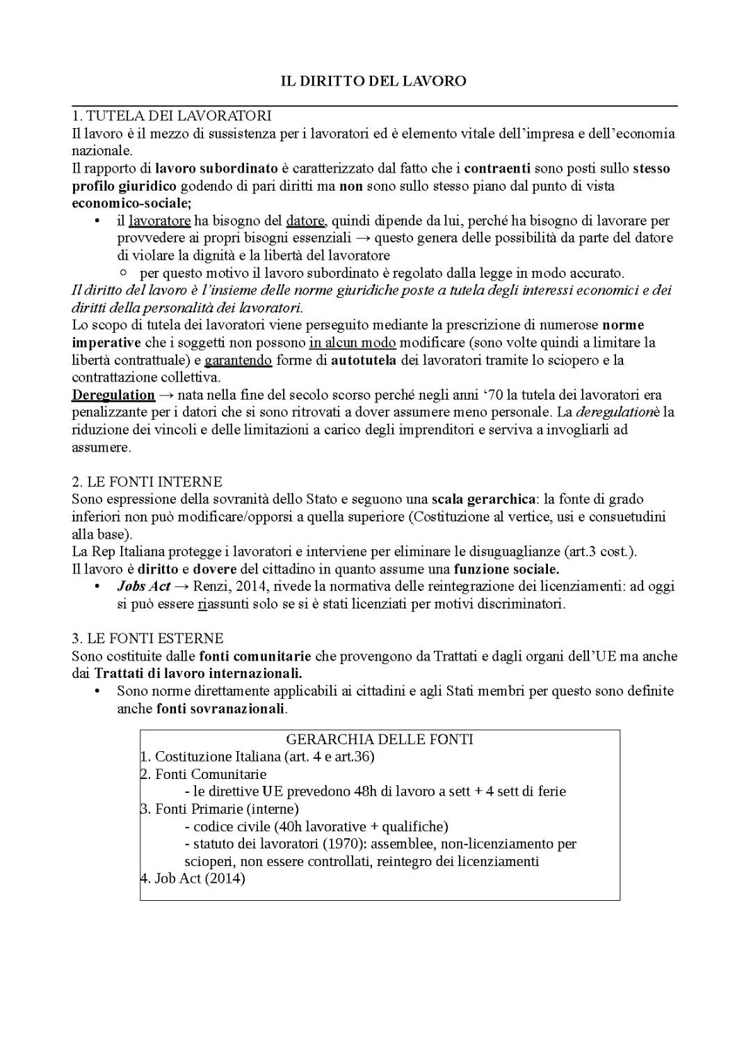 il diritto del lavoro 