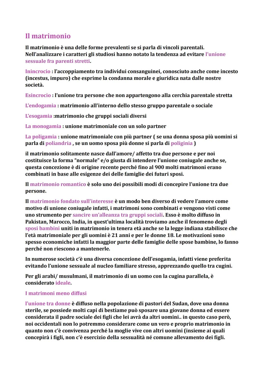 La Parentela
Le relazioni di parentela sono un fenomeno universale perché in tutte le società umane
le persone sono legate da vincoli che tr
