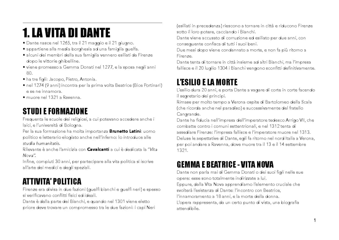 dante, le opere e la vita 