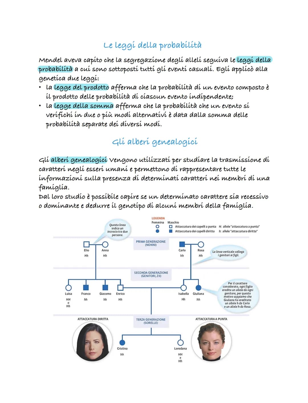 Le prime teorie sula genetica
una delle prime teorie sulla genetica fu formulata dal medico Ippocrate
(460-379 a.C.). Questa teoría è nota c