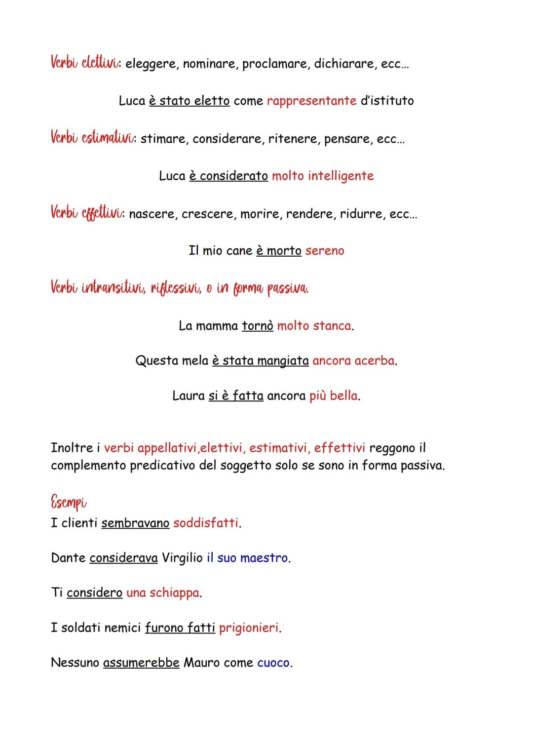 Il complemento predicativo del soggetto e
dell'oggetto
Il complemento predicativo è un nome o un aggettivo che si riferisce al
soggetto o al