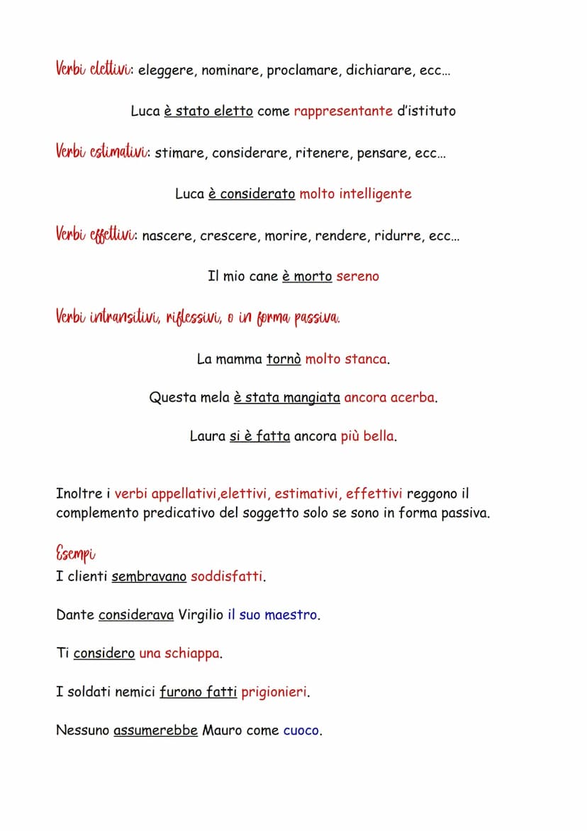Il complemento predicativo del soggetto e
dell'oggetto
Il complemento predicativo è un nome o un aggettivo che si riferisce al
soggetto o al