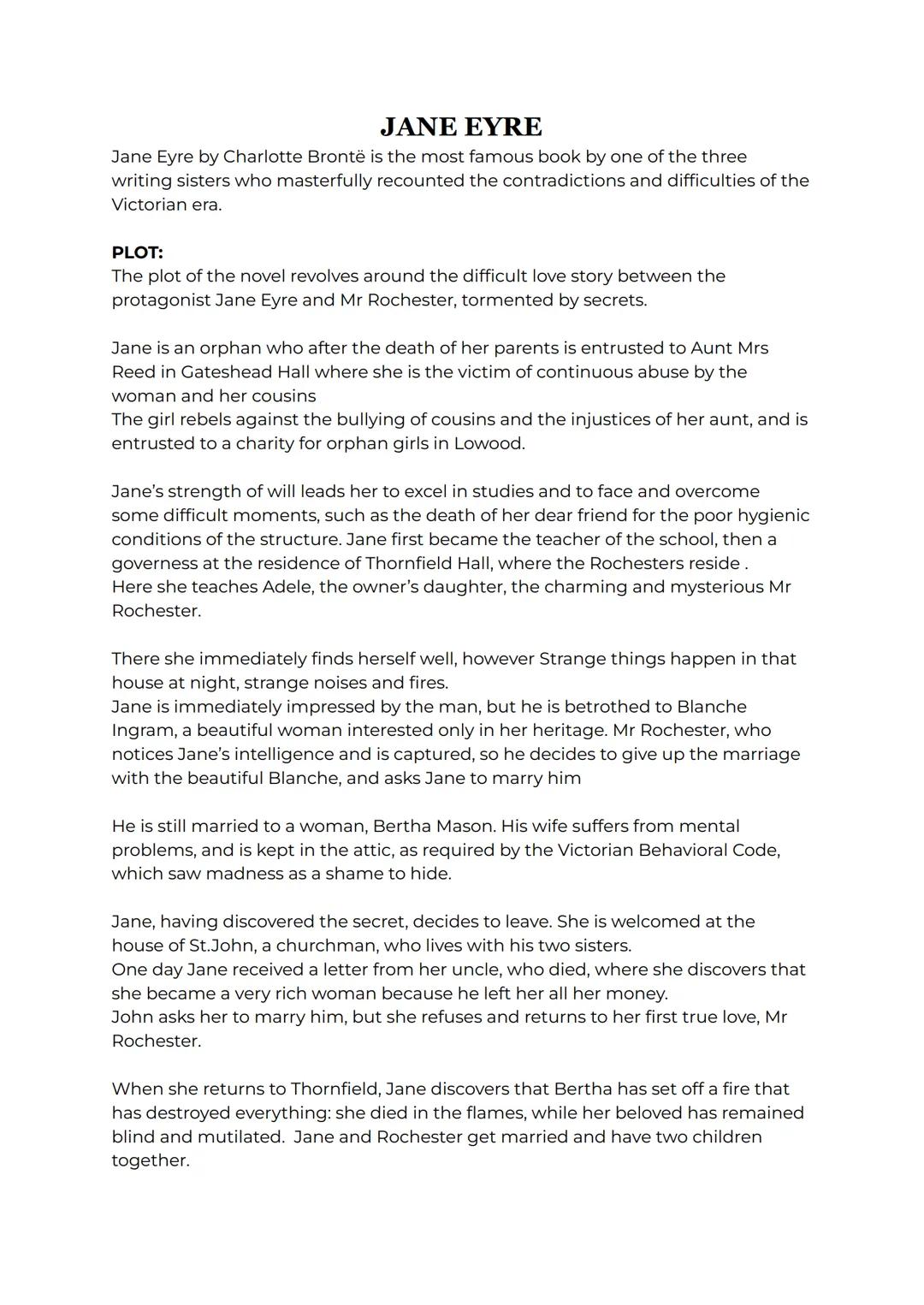 JANE EYRE
Jane Eyre by Charlotte Brontë is the most famous book by one of the three
writing sisters who masterfully recounted the contradict