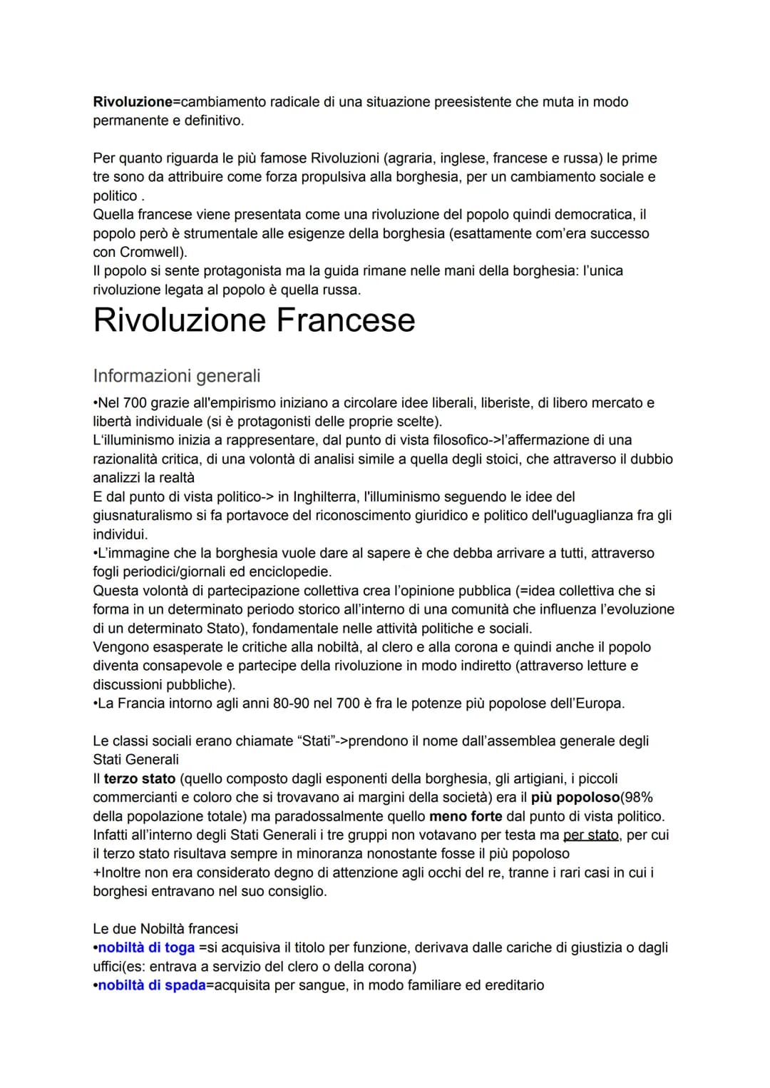 Rivoluzione cambiamento radicale di una situazione preesistente che muta in modo
permanente e definitivo.
Per quanto riguarda le più famose 