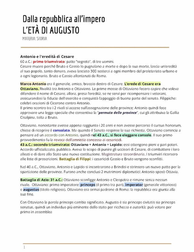 Know Dalla repubblica all’impero: l’età di Augusto  thumbnail
