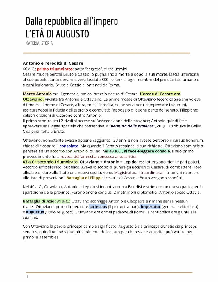 Know Dalla repubblica all’impero: l’età di Augusto  thumbnail