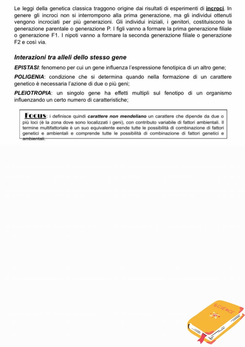 Ereditarietà
+ EREDITARIETÀ
Alla base della genetica formale c'è il concetto di gene, fattore ereditario legato ad una
particolare caratteri