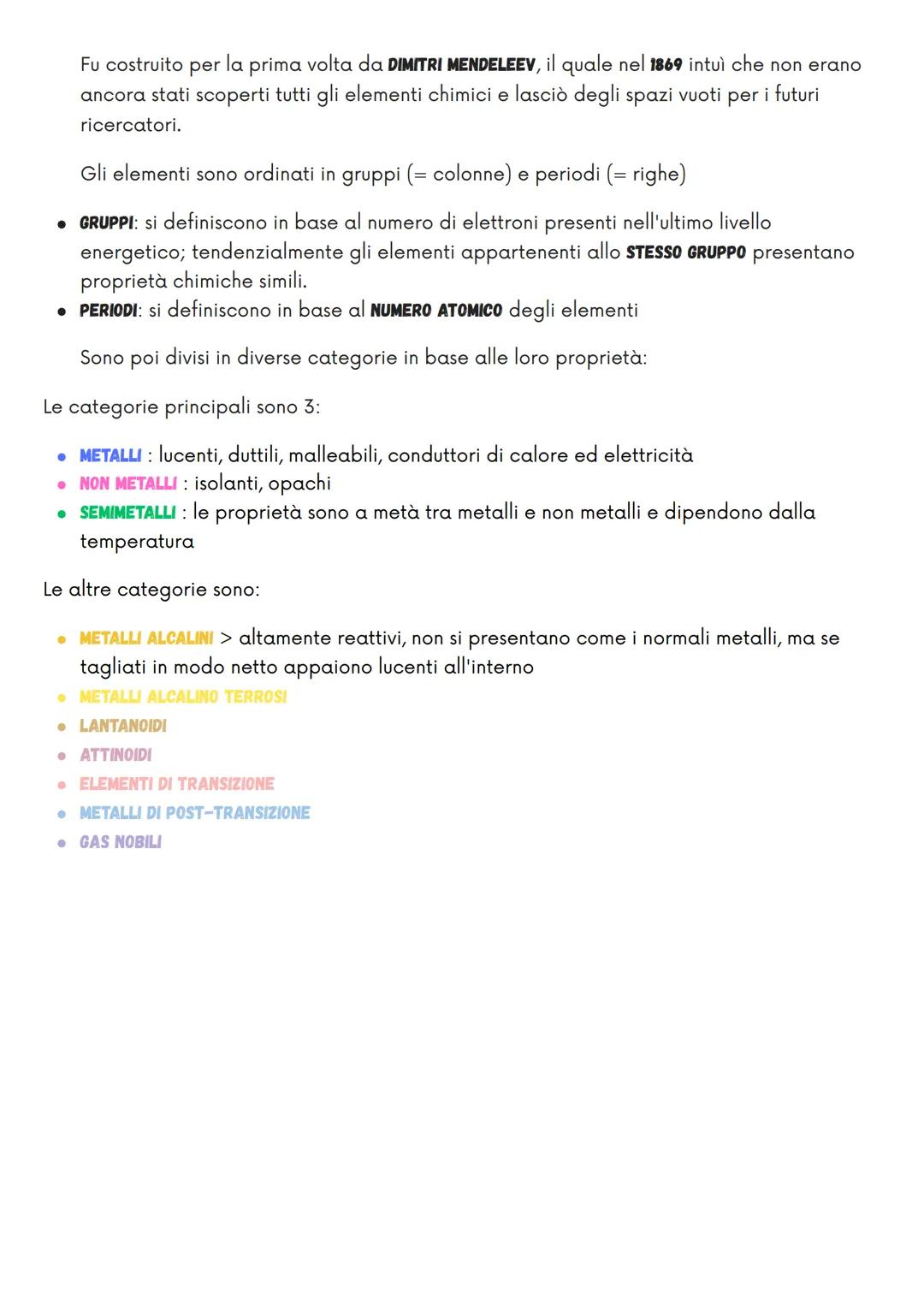 Gli elementi chimici
e la tavola periodica
Gli ELEMENTI CHIMICI sono sostanze che non possono essere scomposte in altre più
semplici.
Quelli