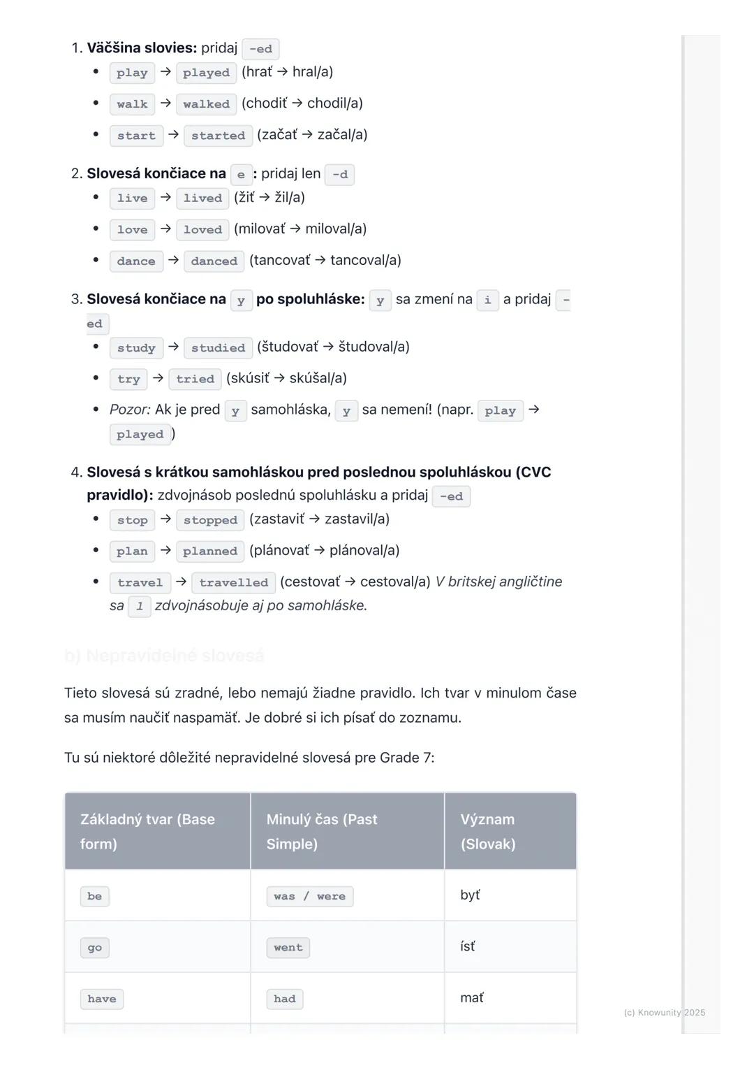 # Gramatika: Minulý jednoduchý
# čas (Past Simple)

Úvod do minulého jednoduchého času

Minulý jednoduchý čas (Past Simple) používame, keď h