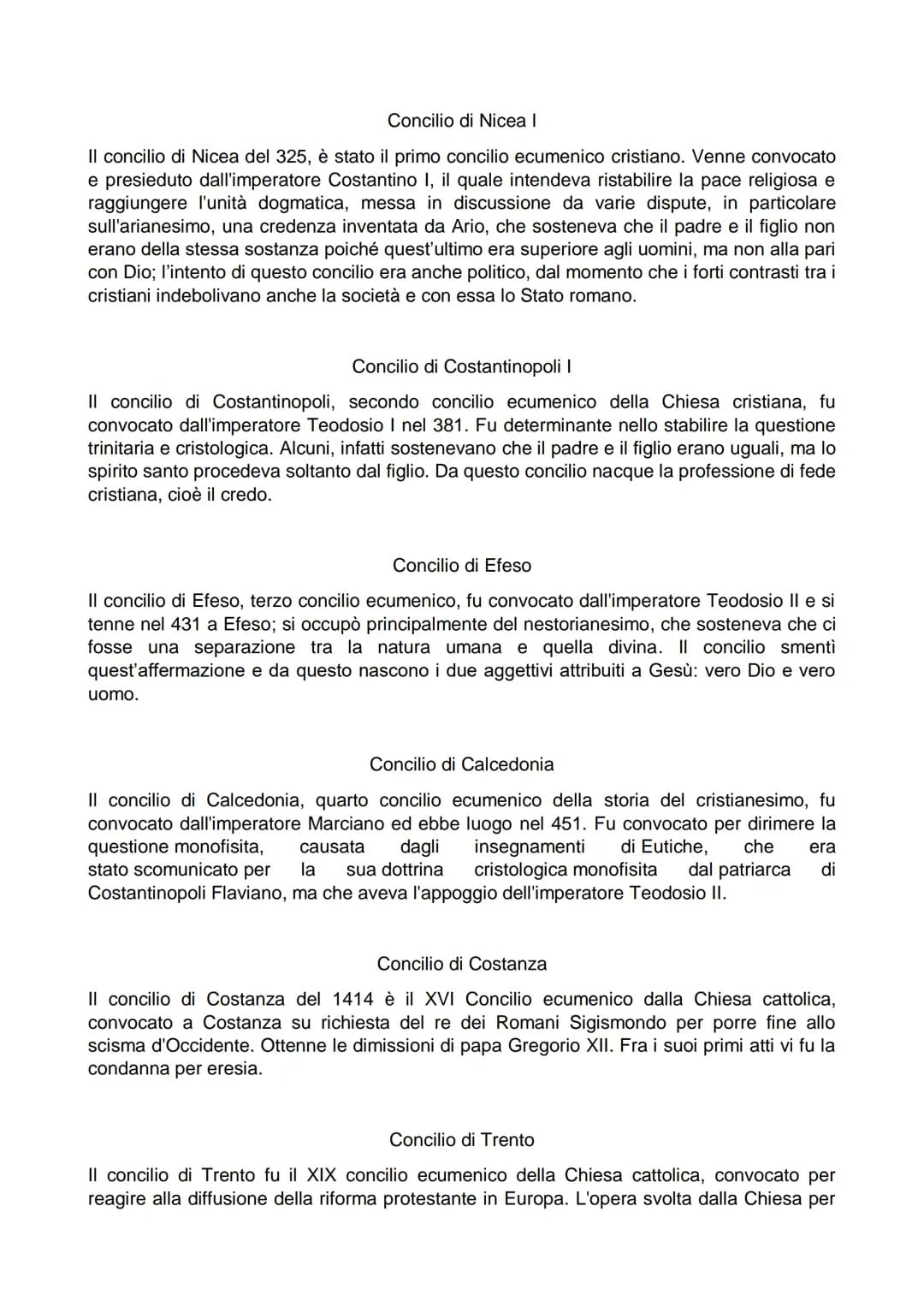 Concilio di Nicea I
Il concilio di Nicea del 325, è stato il primo concilio ecumenico cristiano. Venne convocato
e presieduto dall'imperator