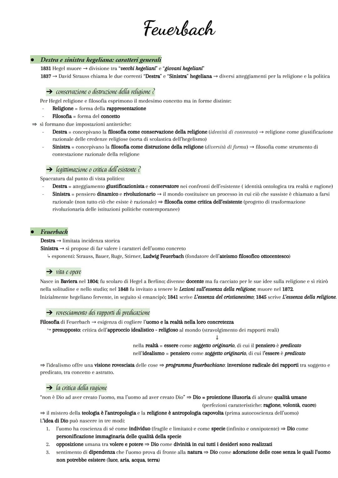 Scopri la Critica della Religione di Feuerbach e la Filosofia Hegeliana