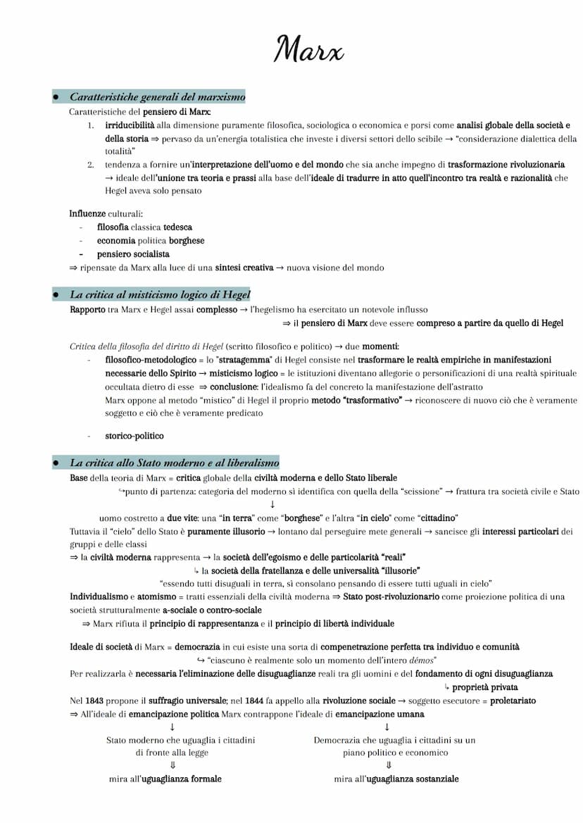 Feuerbach
● Destra e sinistra hegeliana: caratteri generali
1831 Hegel muore → divisione tra "vecchi hegeliani" e "giovani hegeliani"
1837 →