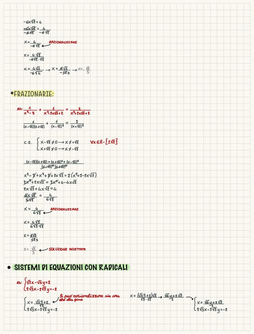 I radicali
Gli insiemi numerici principali sono 4: N (numeri naturali), 2 (numeri relativi), Q
(numeri razionali) ed R che li contiene tutti