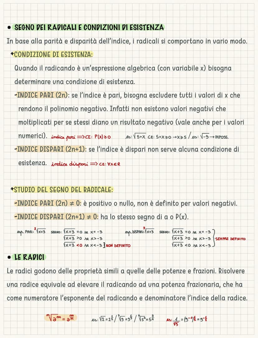 I radicali
Gli insiemi numerici principali sono 4: N (numeri naturali), 2 (numeri relativi), Q
(numeri razionali) ed R che li contiene tutti