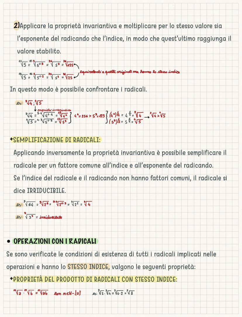 I radicali
Gli insiemi numerici principali sono 4: N (numeri naturali), 2 (numeri relativi), Q
(numeri razionali) ed R che li contiene tutti