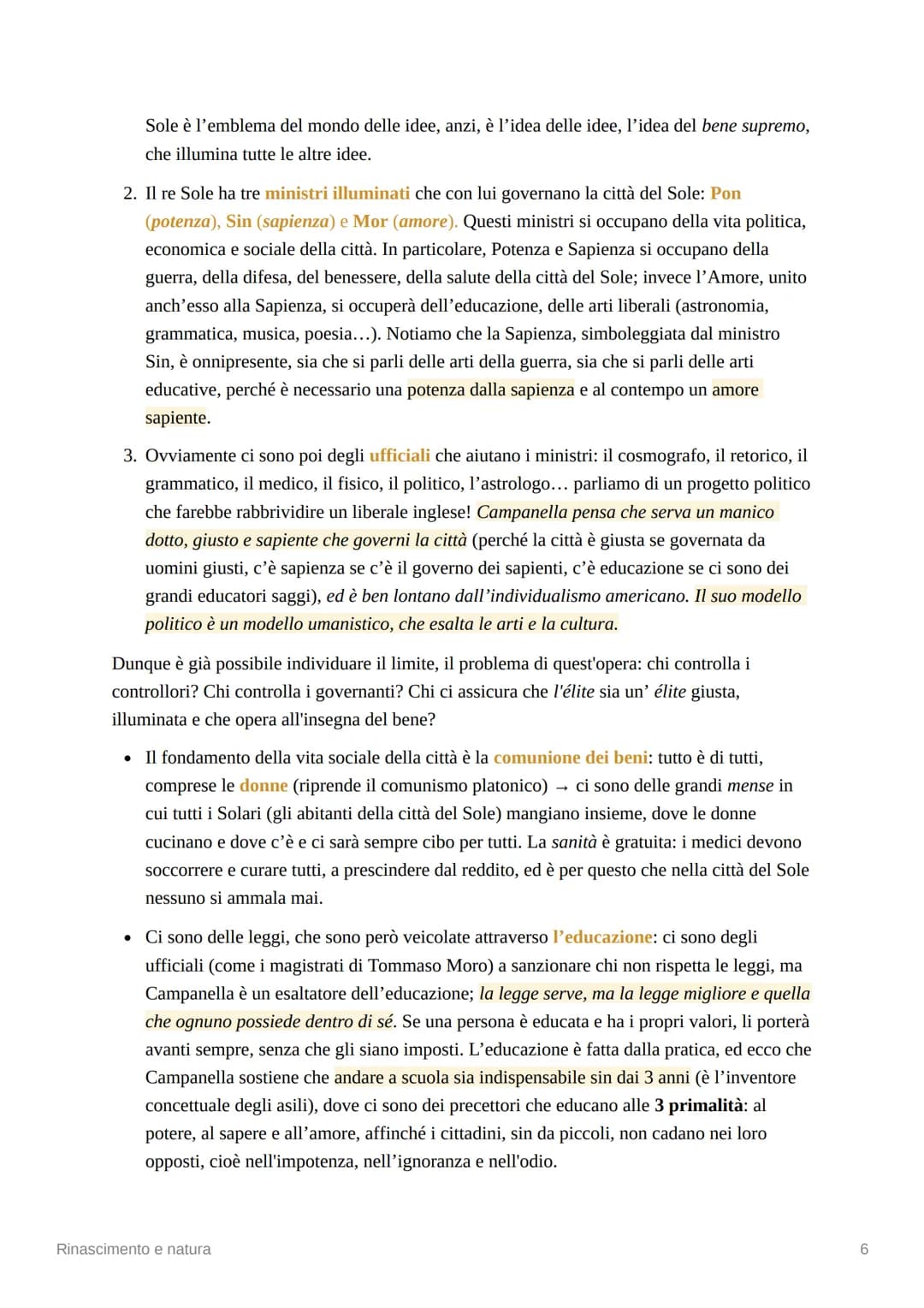 Rinascimento e natura
Telesio
Bernardino Telesio nasce a Cosenza nel 1509 e muore nella stessa città nel 1588. Egli si
forma all'Università 