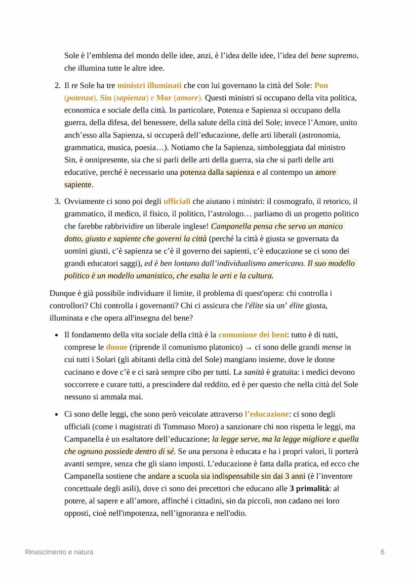 Rinascimento e natura
Telesio
Bernardino Telesio nasce a Cosenza nel 1509 e muore nella stessa città nel 1588. Egli si
forma all'Università 