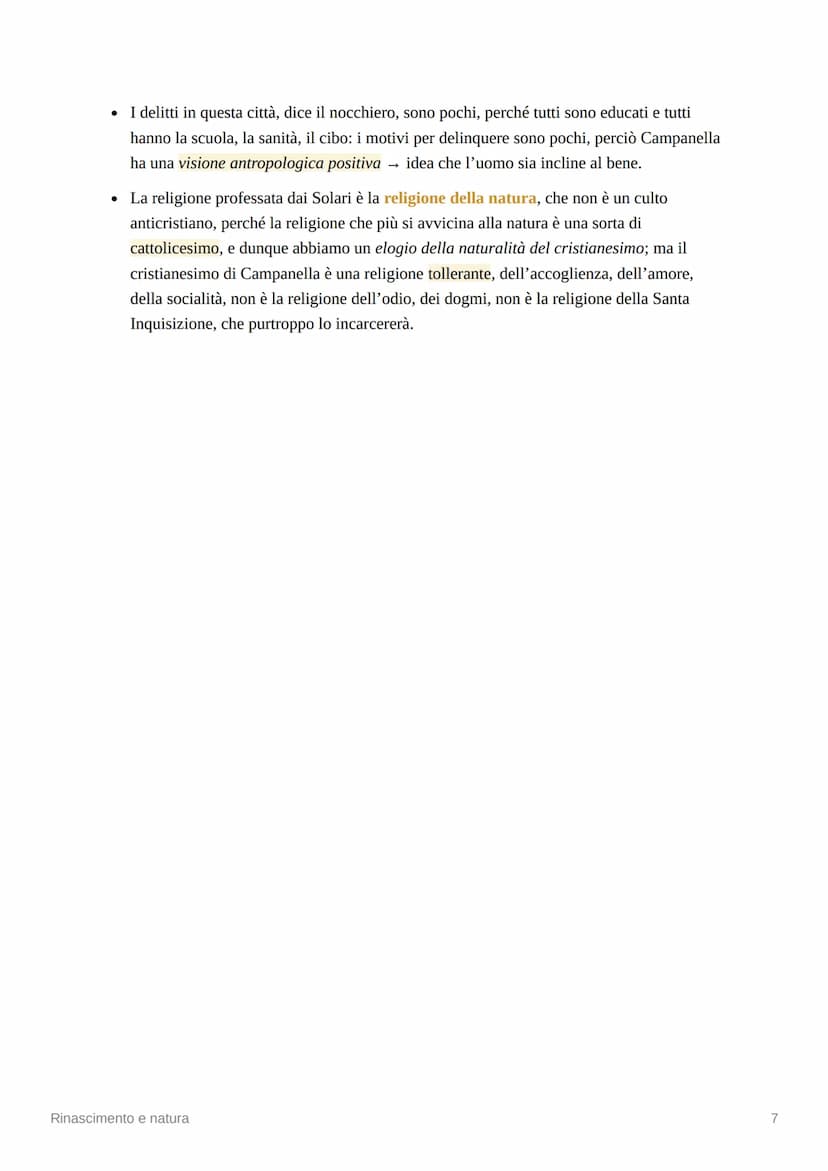 Rinascimento e natura
Telesio
Bernardino Telesio nasce a Cosenza nel 1509 e muore nella stessa città nel 1588. Egli si
forma all'Università 