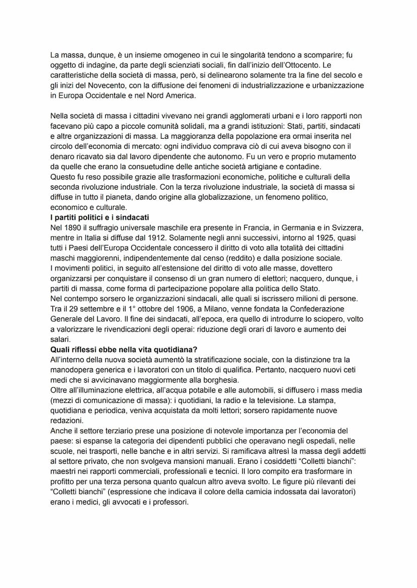 Il lavoro
INTRODUZIONE:
Tra le grandi trasformazioni avvenute tra la fine del XIX secolo e l'inizio del XX
secolo si ricorda la diffusione d