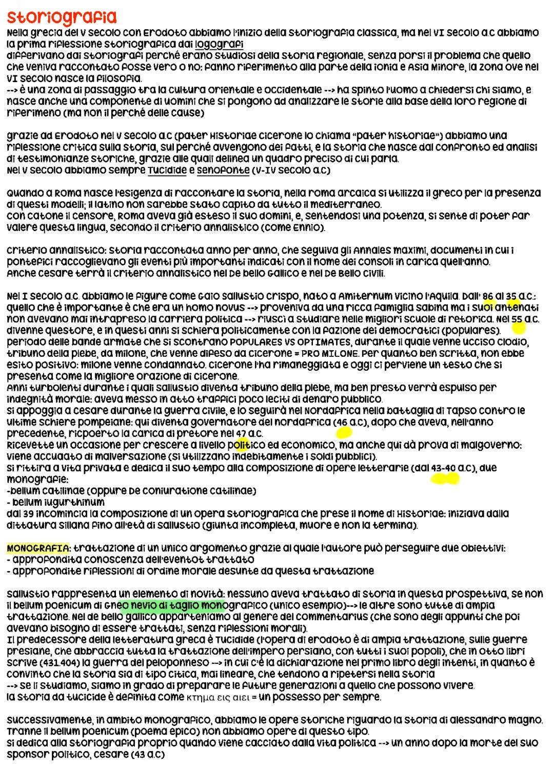 Sallustio e storiografia