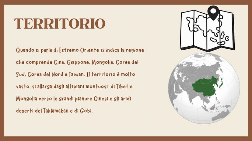 ESTREMO ORIENTE
APPROFONDIMENTO
LA CINA
*** TERRITORIO
Quando si parla di Estremo Oriente si indica la regione
che comprende Cina, Giappone,