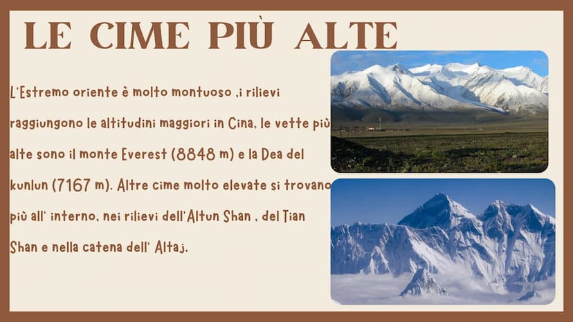 ESTREMO ORIENTE
APPROFONDIMENTO
LA CINA
*** TERRITORIO
Quando si parla di Estremo Oriente si indica la regione
che comprende Cina, Giappone,