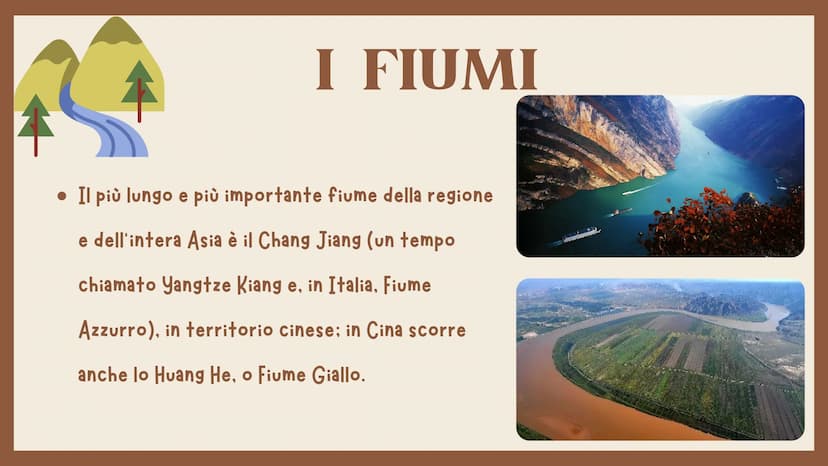 ESTREMO ORIENTE
APPROFONDIMENTO
LA CINA
*** TERRITORIO
Quando si parla di Estremo Oriente si indica la regione
che comprende Cina, Giappone,