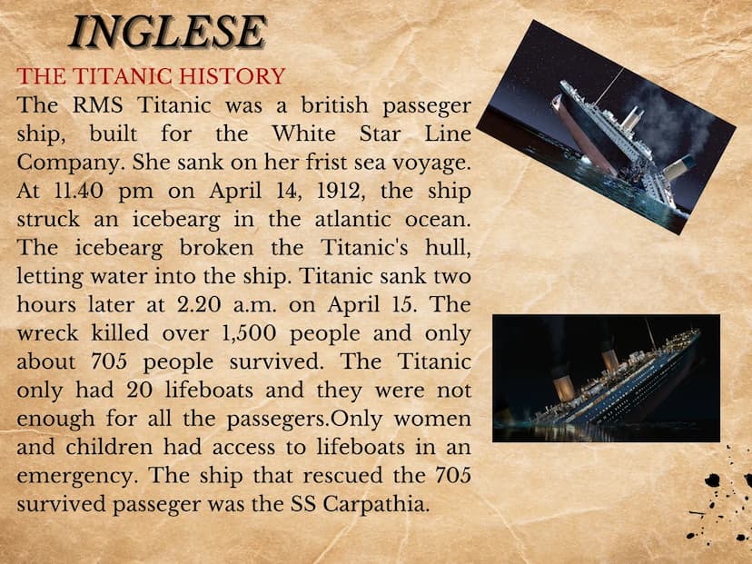 
<p>Il Titanic è stato uno dei più gravi disastri navali della storia. La tragedia ha colpito molte vite e ha suscitato molte domande sulla 
