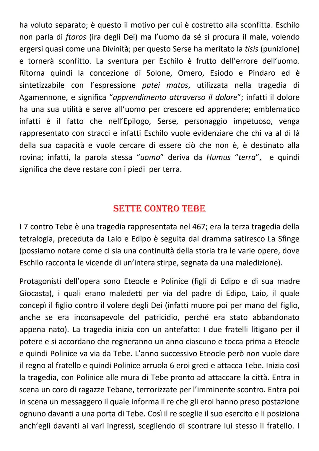 ESCHILO
Eschilo nacque nel 525 a.c. a Eleoisi, vicino Atene, da una famiglia aristocratica
(era figlio di Euforione). Nel 484 vinse il suo p
