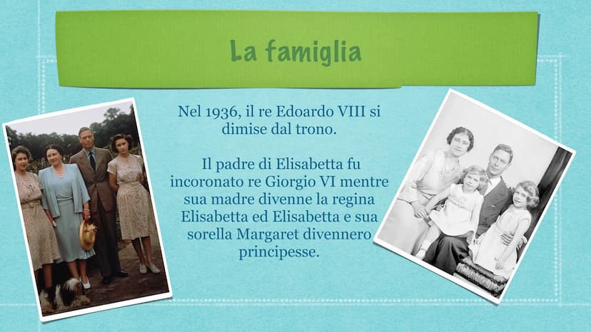 La regina
Elisabetta II Chi è la regina Elisabetta?
Elizabeth Alexandra Mary, che in seguito
sarebbe diventata la regina Elisabetta II, è na