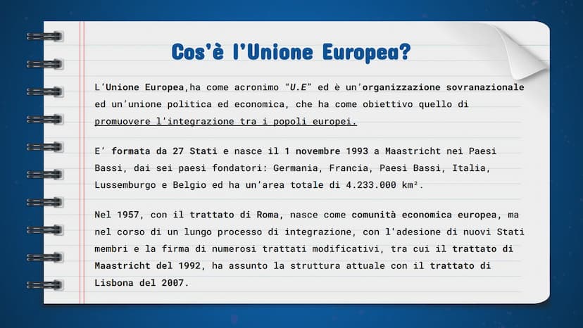 UC
||
-UNIONE
EUROPEA- Cos'è l'Unione Europea?
L'Unione Europea, ha come acronimo "U.E" ed è un'organizzazione sovranazionale
ed un'unione p